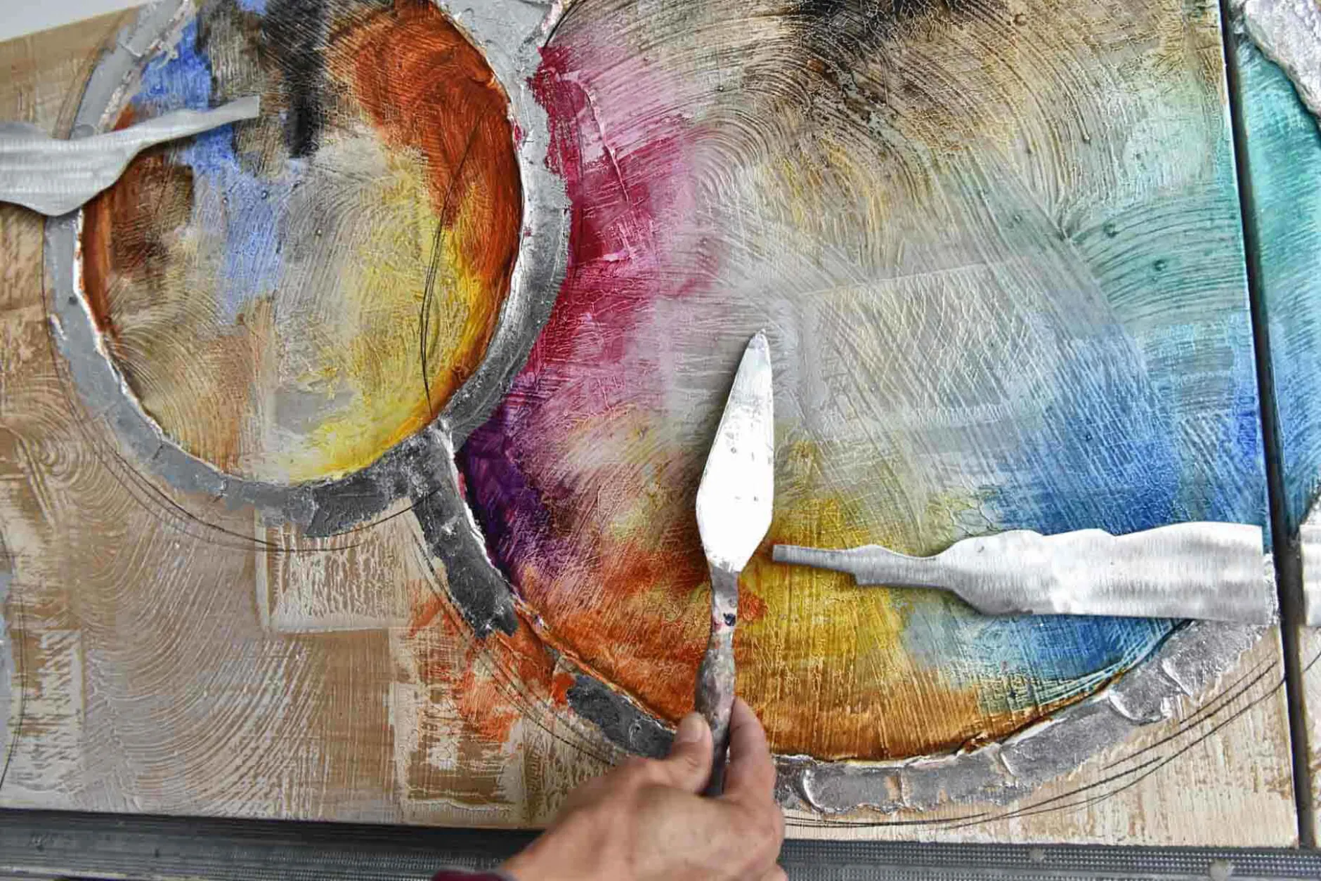 Acryl Gemälde 'Bewegte Magie' 150x50cm