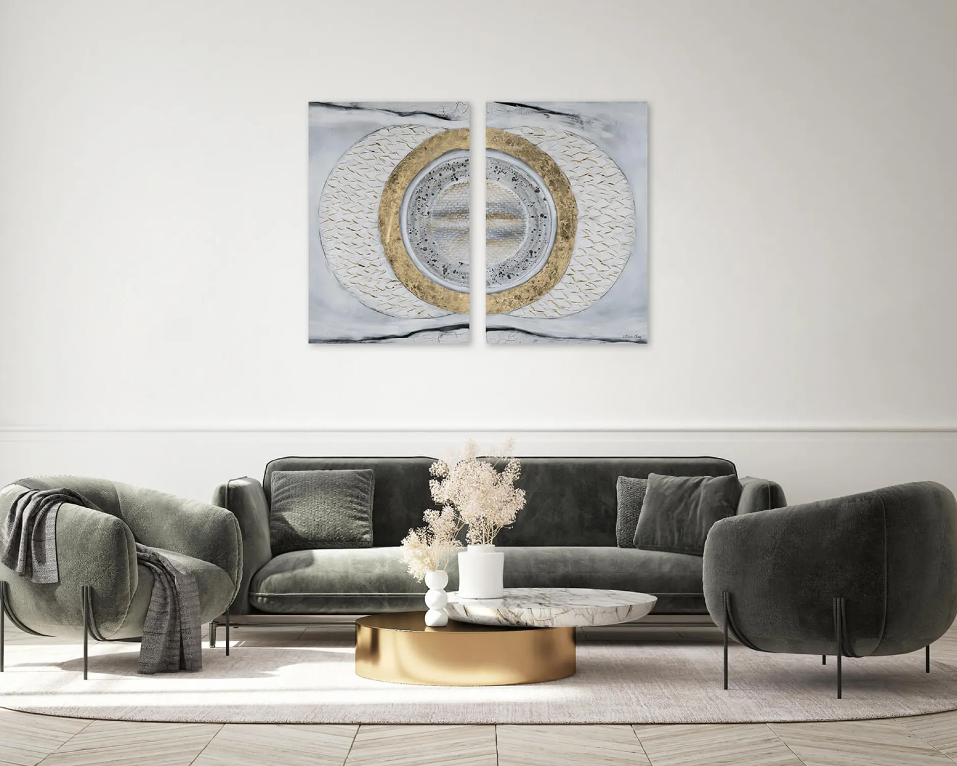 Acryl Gemälde 'Charming Duo' 160x120cm