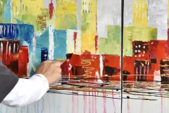 Acryl Gemälde 'City of Lights' 120x60cm