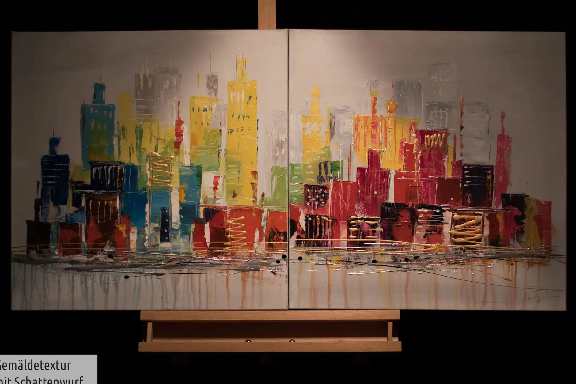 Acryl Gemälde 'City of Lights' 120x60cm