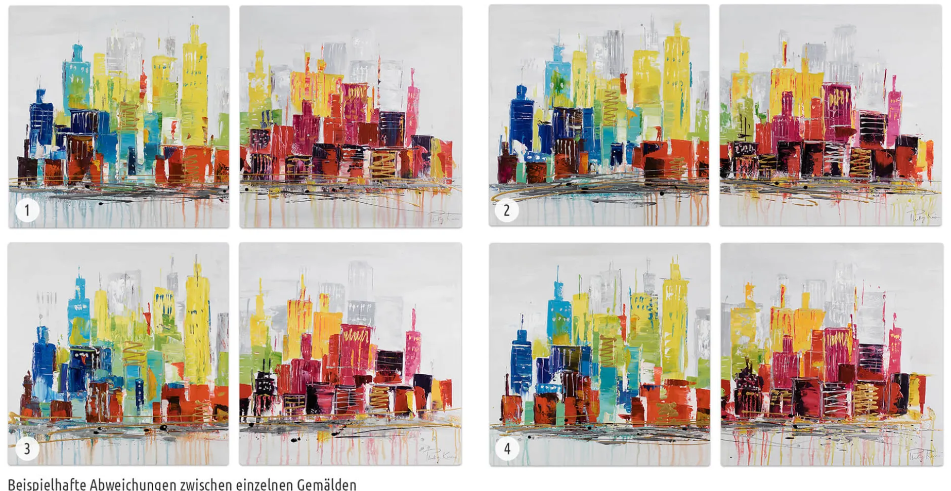 Acryl Gemälde 'City of Lights' 120x60cm