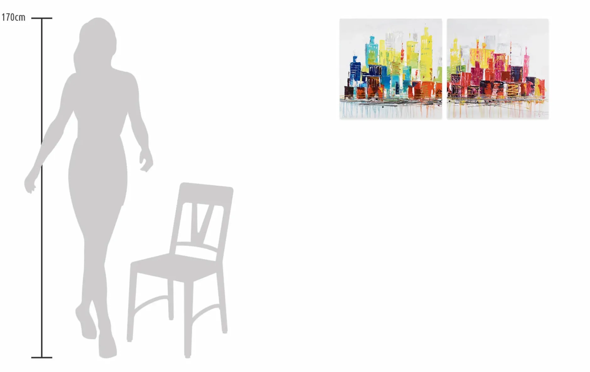 Acryl Gemälde 'City of Lights' 120x60cm