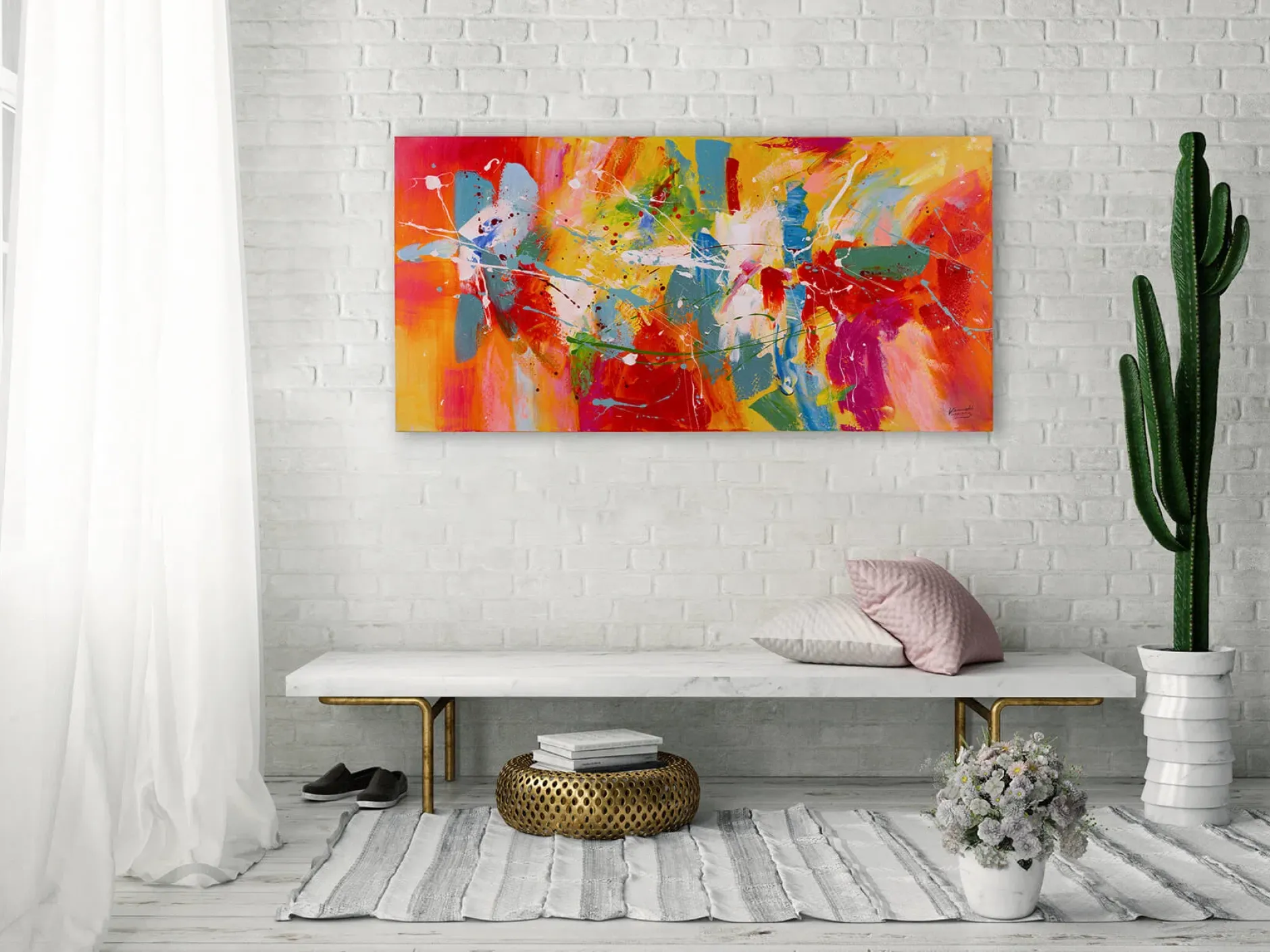 Acrylgemälde 'Colourful Life' 120x60cm | Limitierte, handsignierte Edition