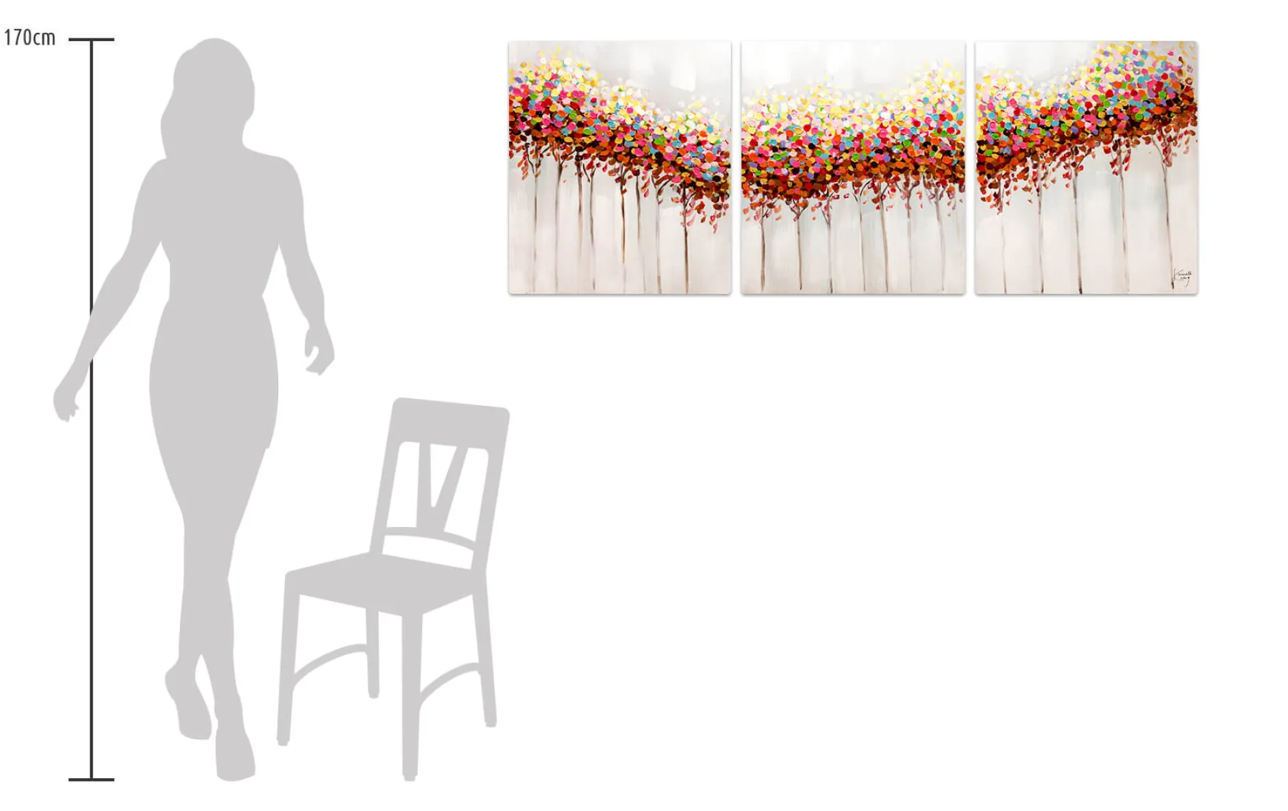 Acryl Gemälde 'Sonniges Gehölz' 150x60cm