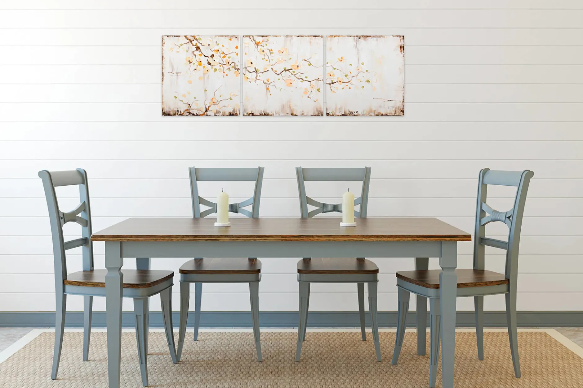 Acryl Gemälde 'Trinity of Threesome' 150x50cm