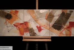 Acryl Gemälde 'Triple in Red' 150x50cm