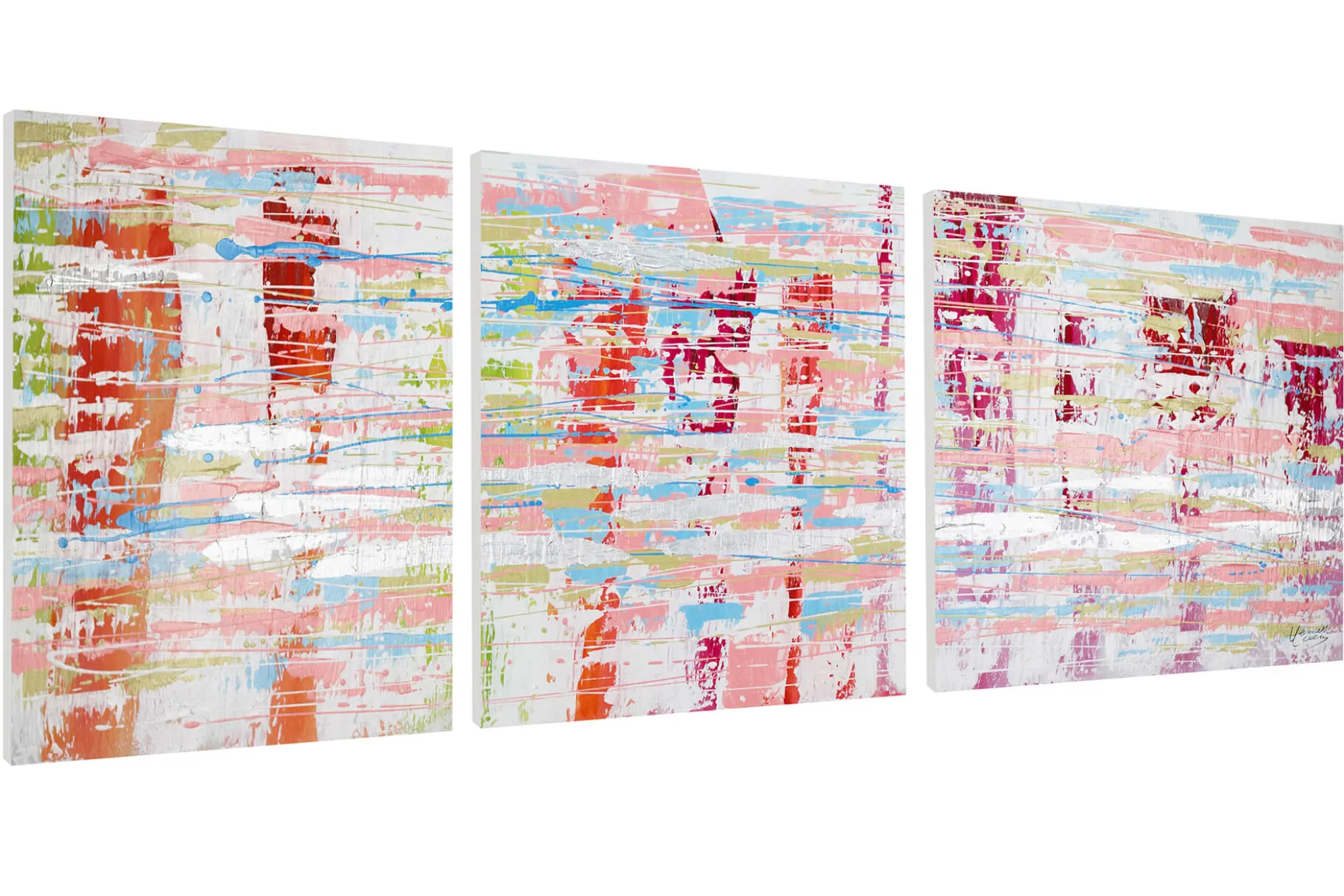 Acryl Gemälde 'Welt in Rosa' 150x50cm