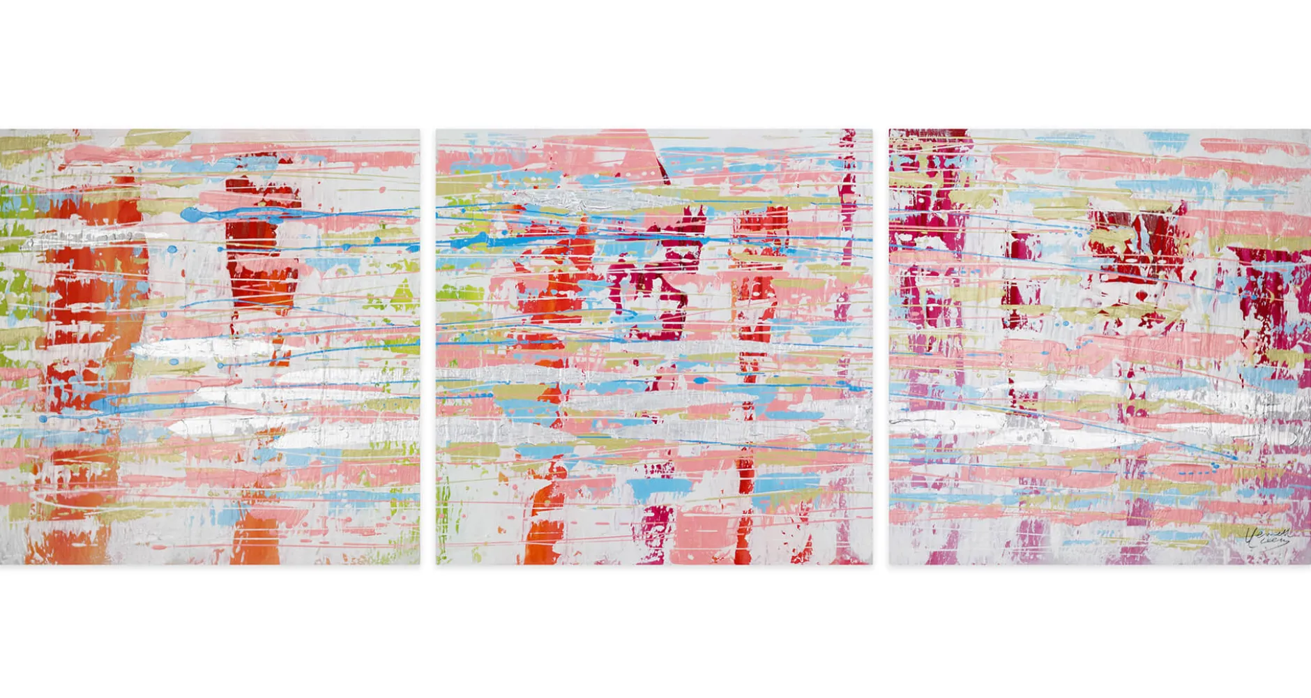 Acryl Gemälde 'Welt in Rosa' 150x50cm