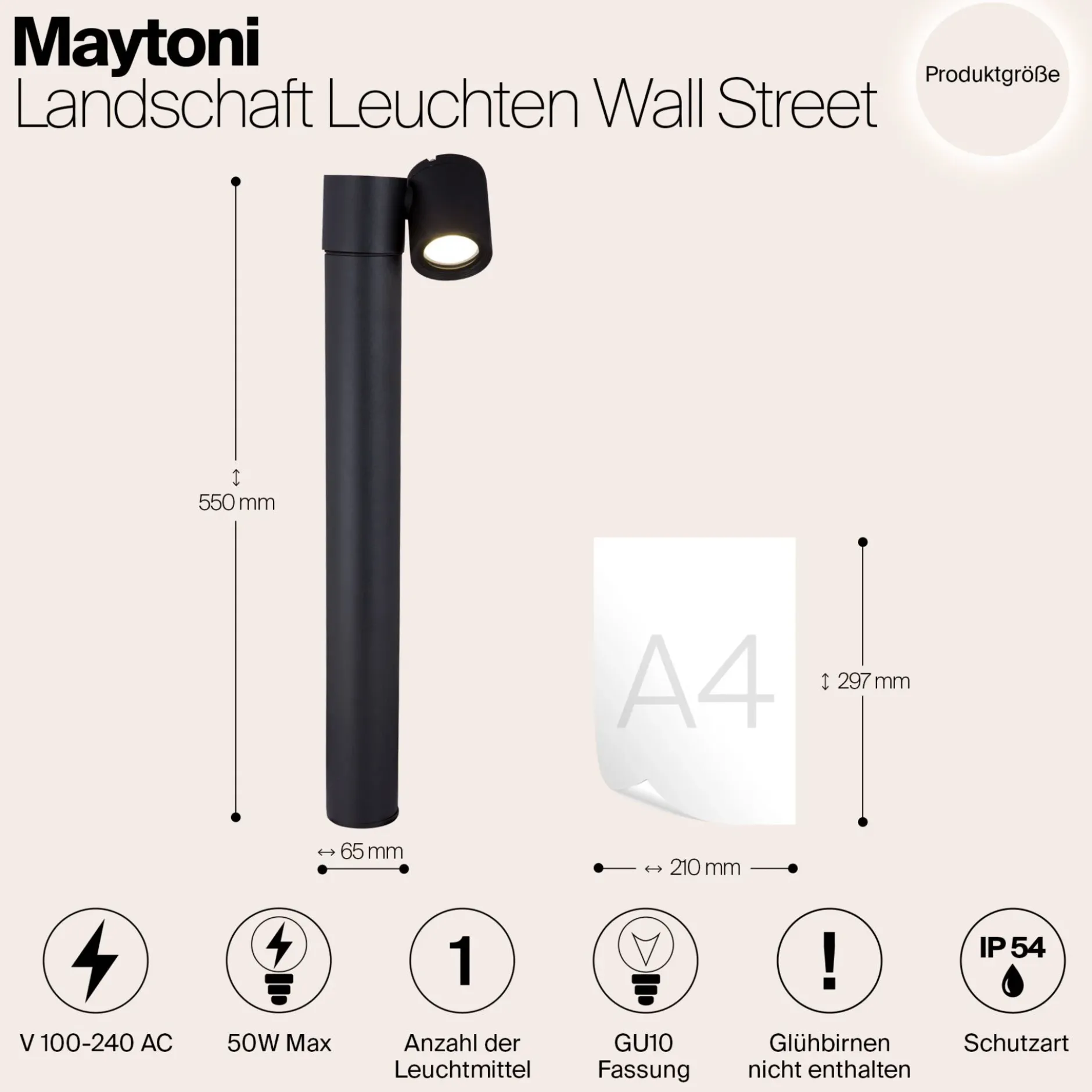 Außenlampe 'Wall Street 1'