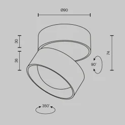 Deckenleuchte 'Lens 2'