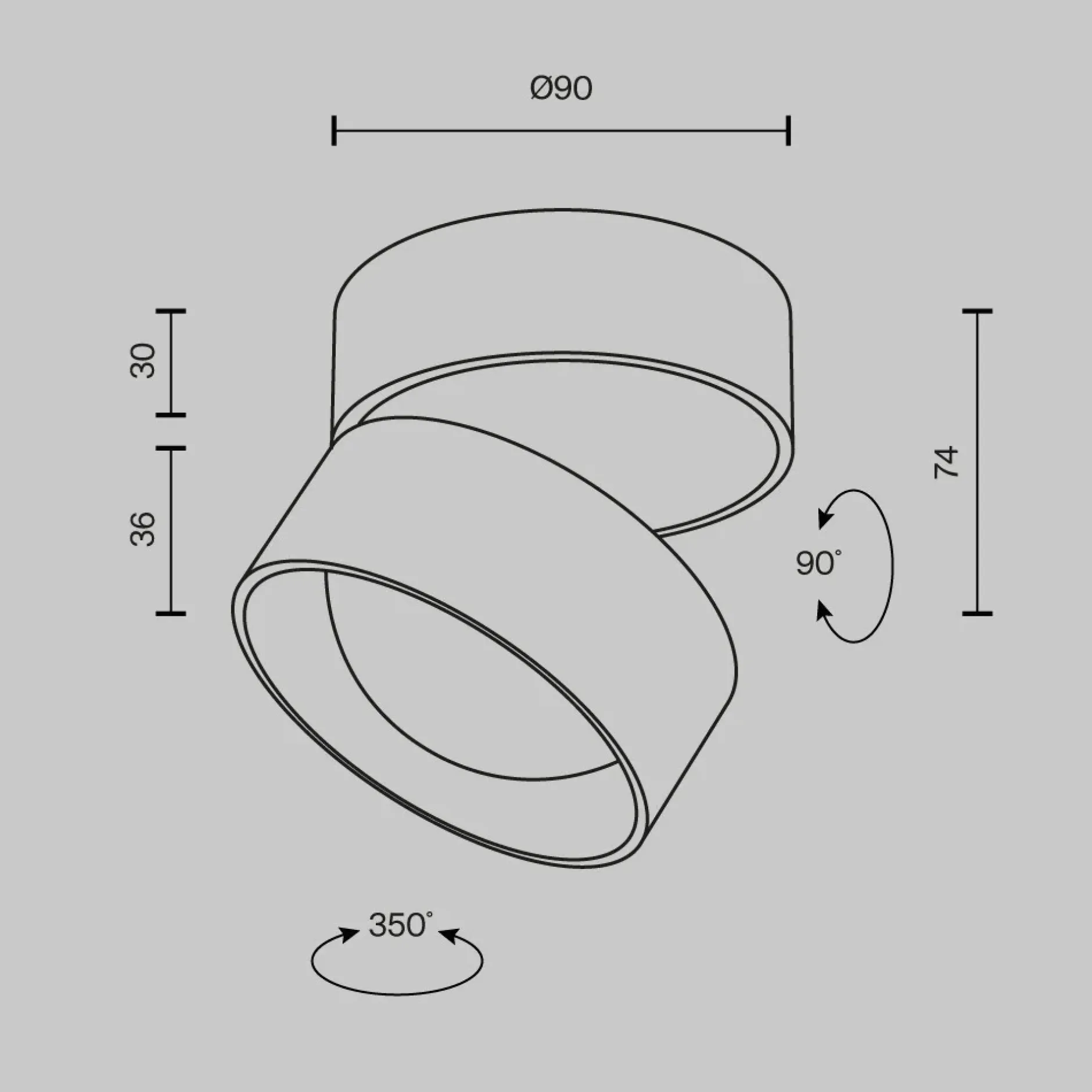 Deckenleuchte 'Lens 2'