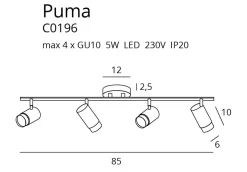 Deckenleuchte 'Puma'