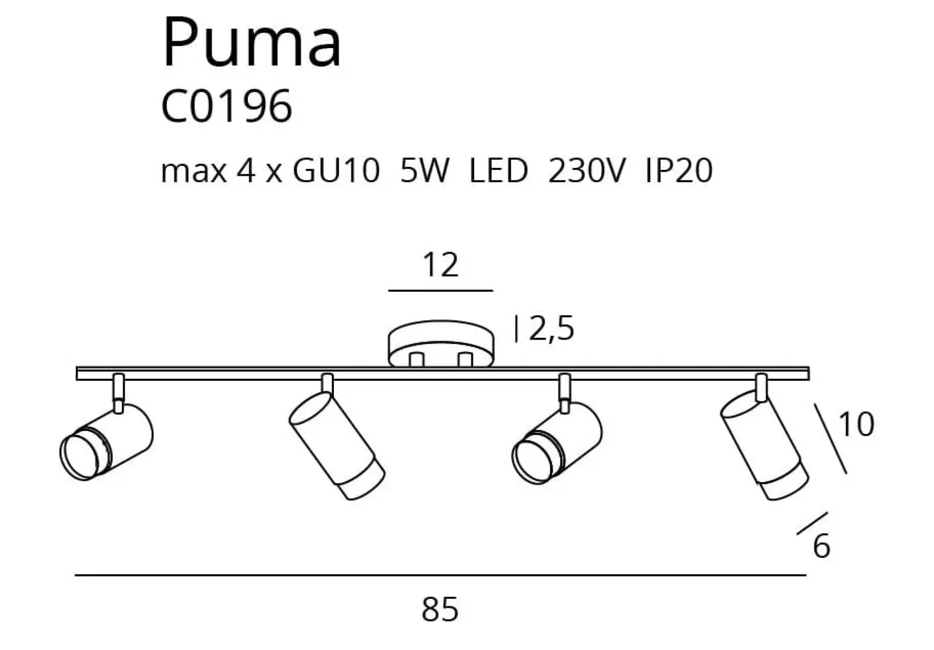 Deckenleuchte 'Puma'