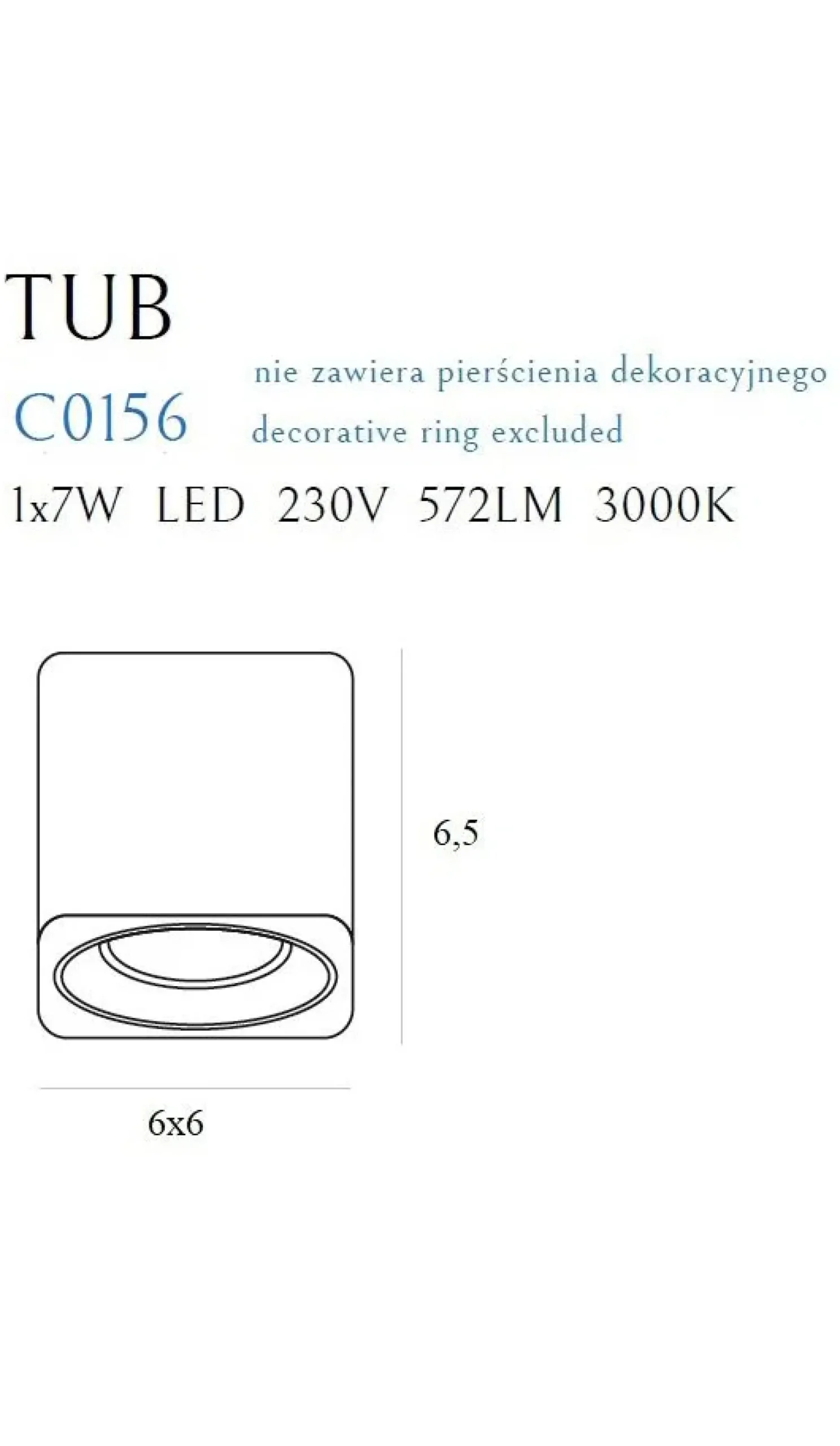Deckenleuchte 'Tub Square 1'