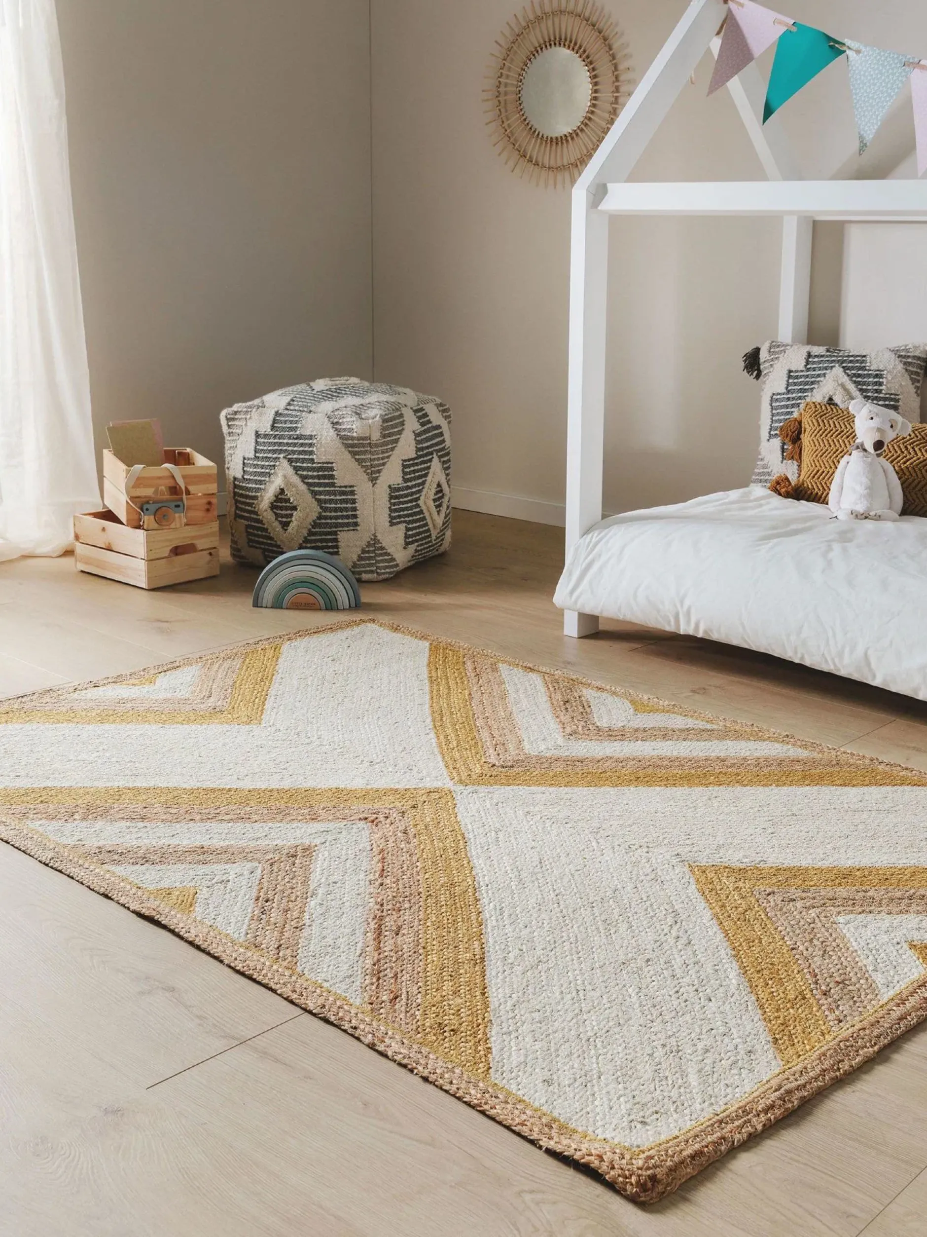 Design Kinderteppich Frieda Gelb