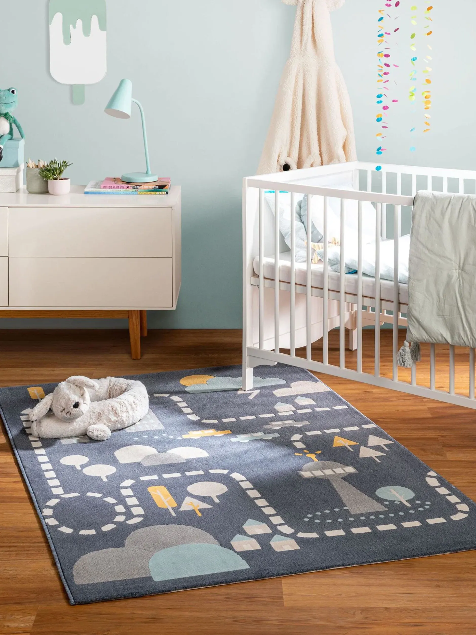 Design Kinderteppich Juno Blau II