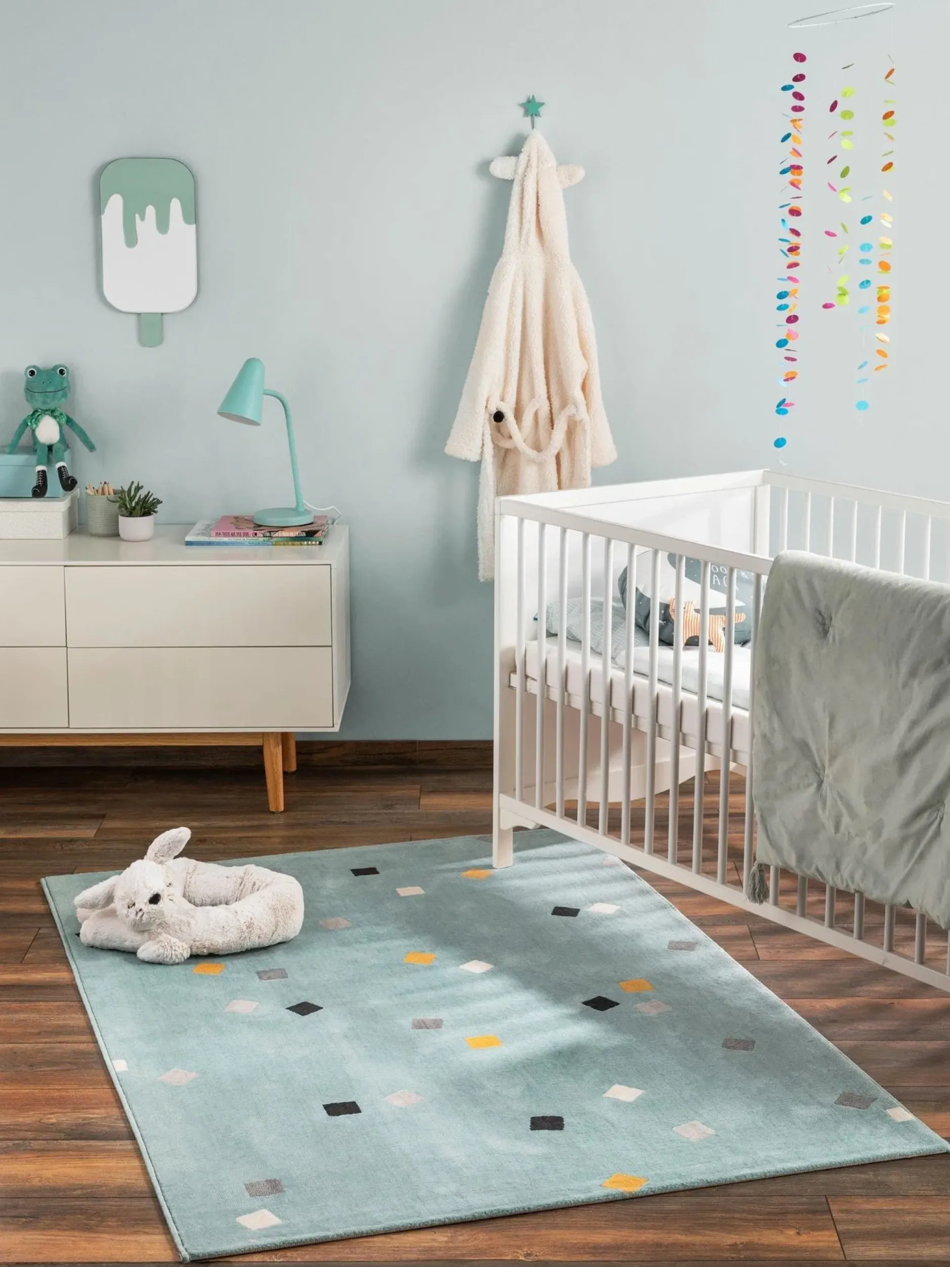 Design Kinderteppich Juno Türkis I