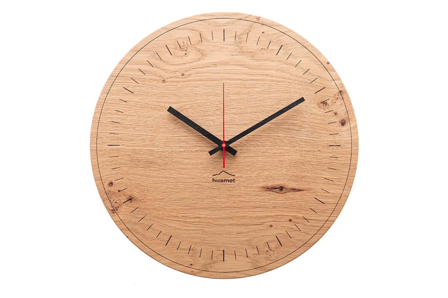 Design Wanduhr 'Akkuhrat Eiche rund'