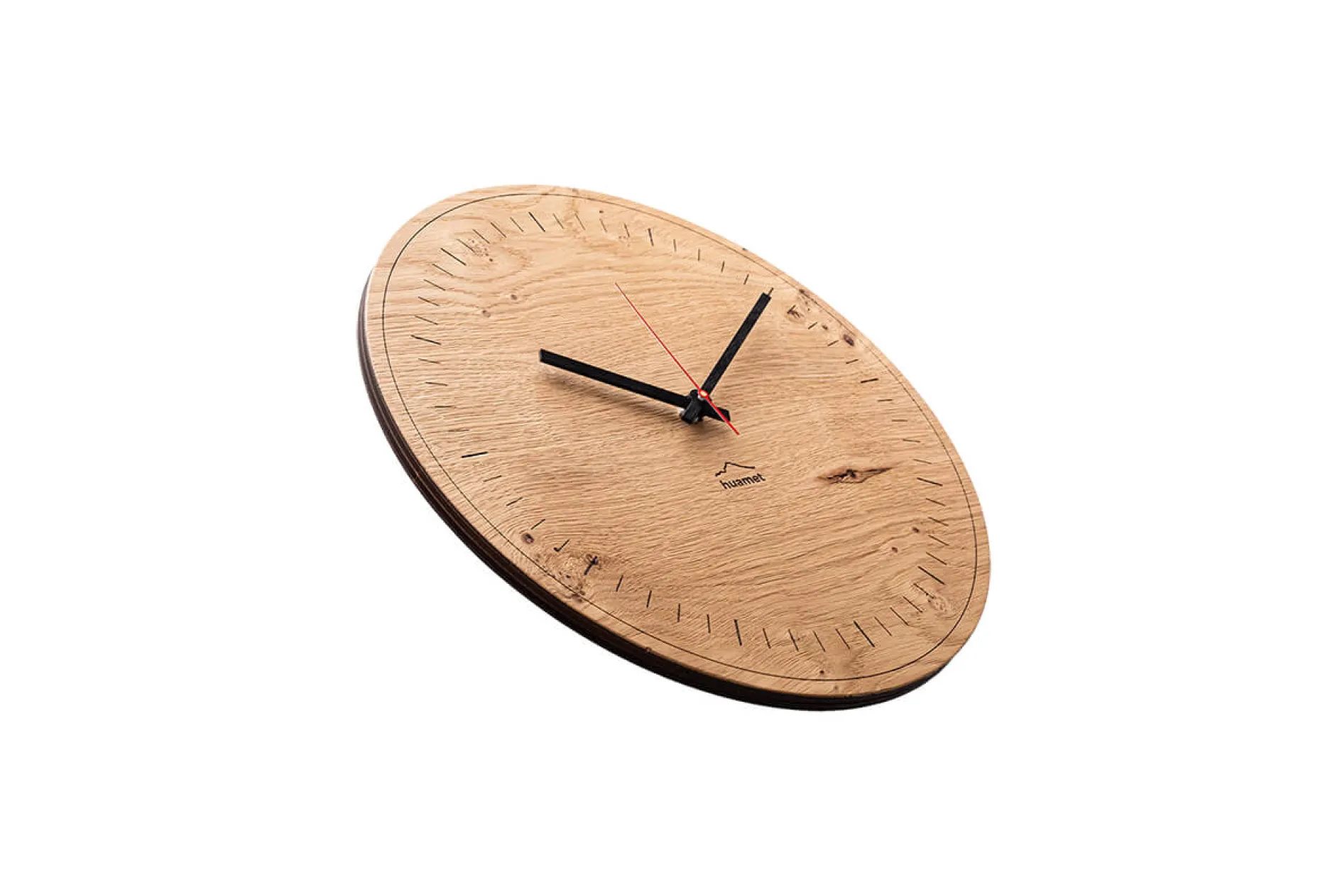 Design Wanduhr 'Akkuhrat Eiche rund'