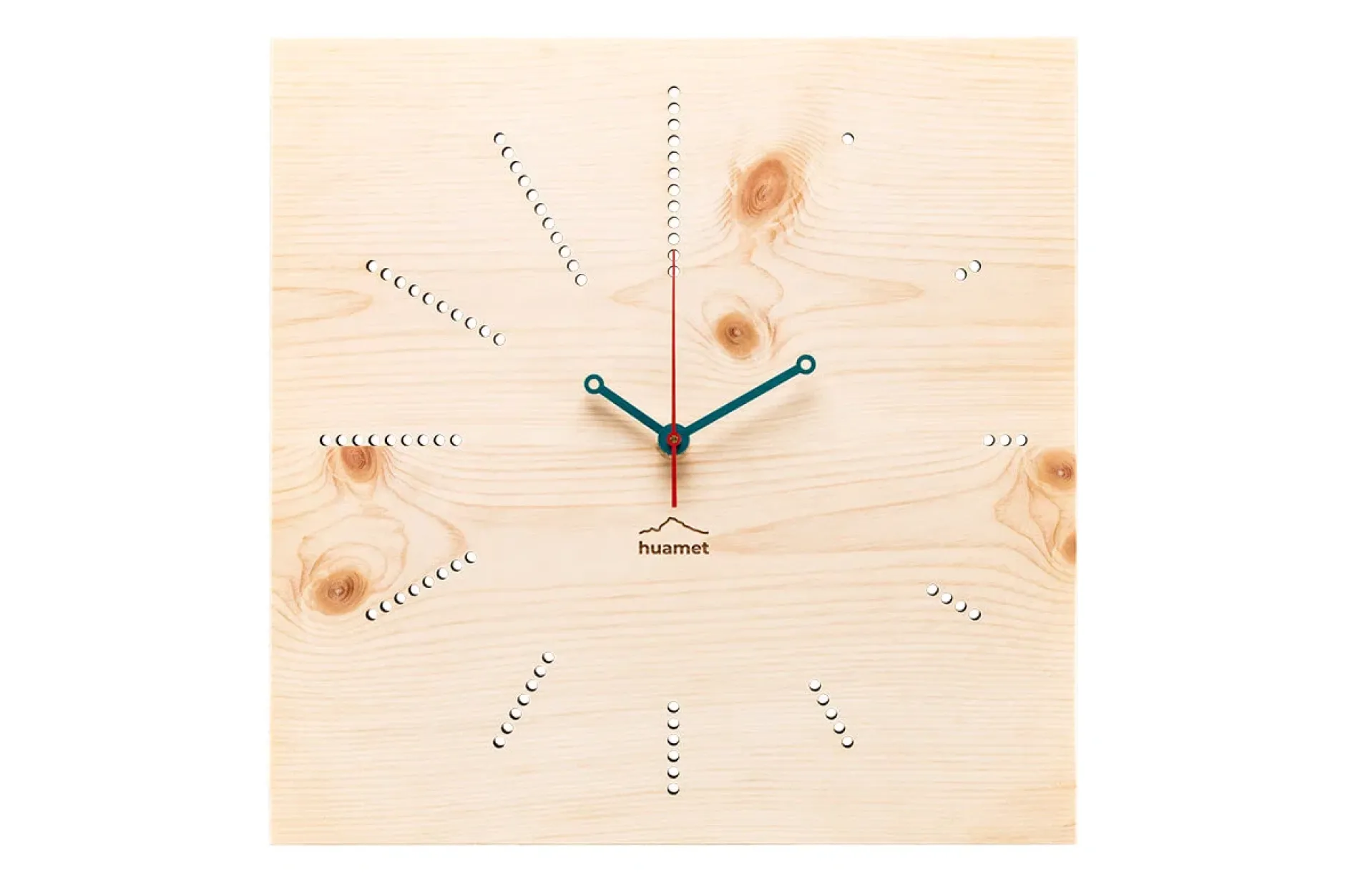 Design Wanduhr 'Azuhr Zirbe eckig'