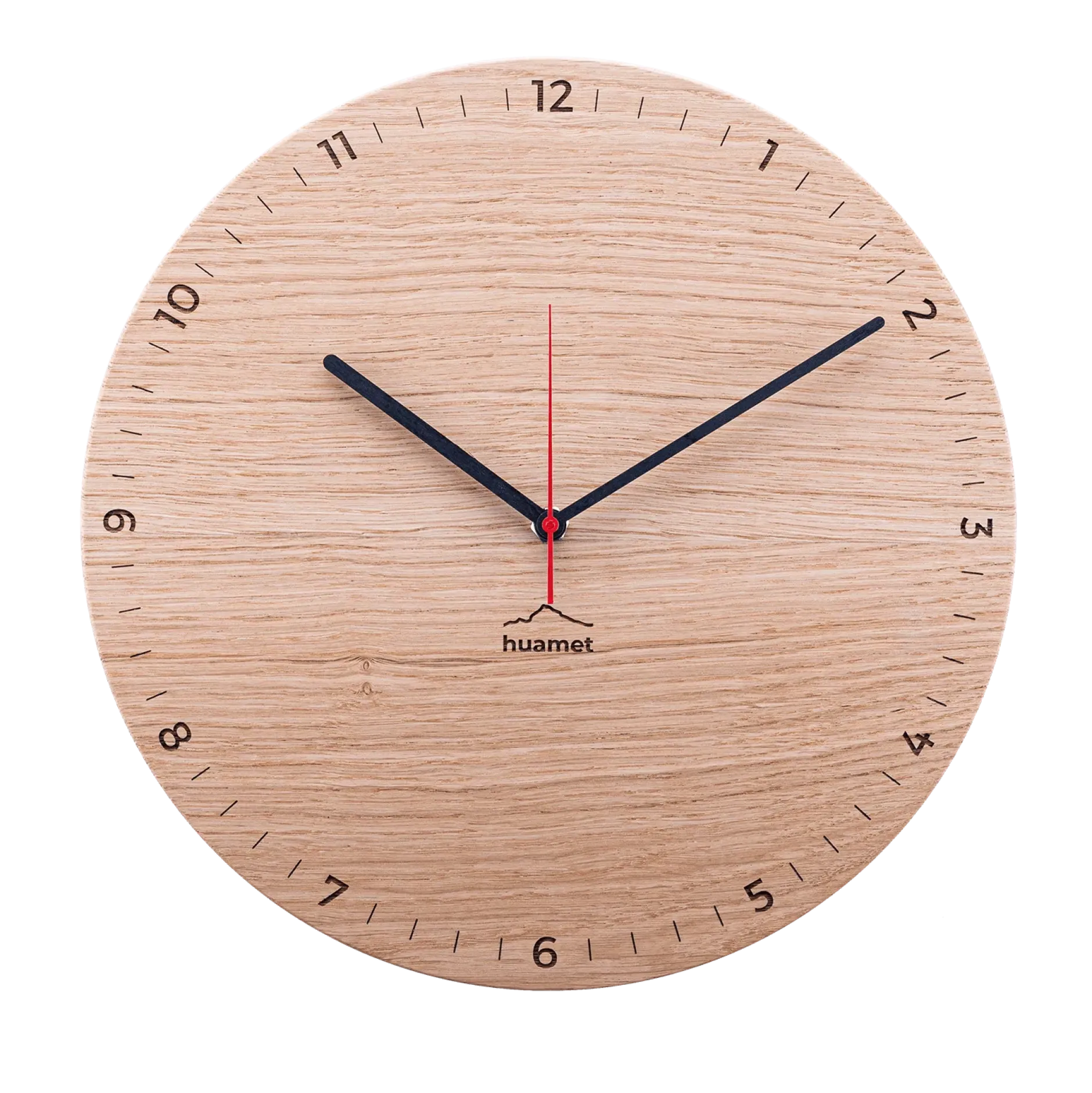 Design Wanduhr 'Bergtouhr Eiche rund'