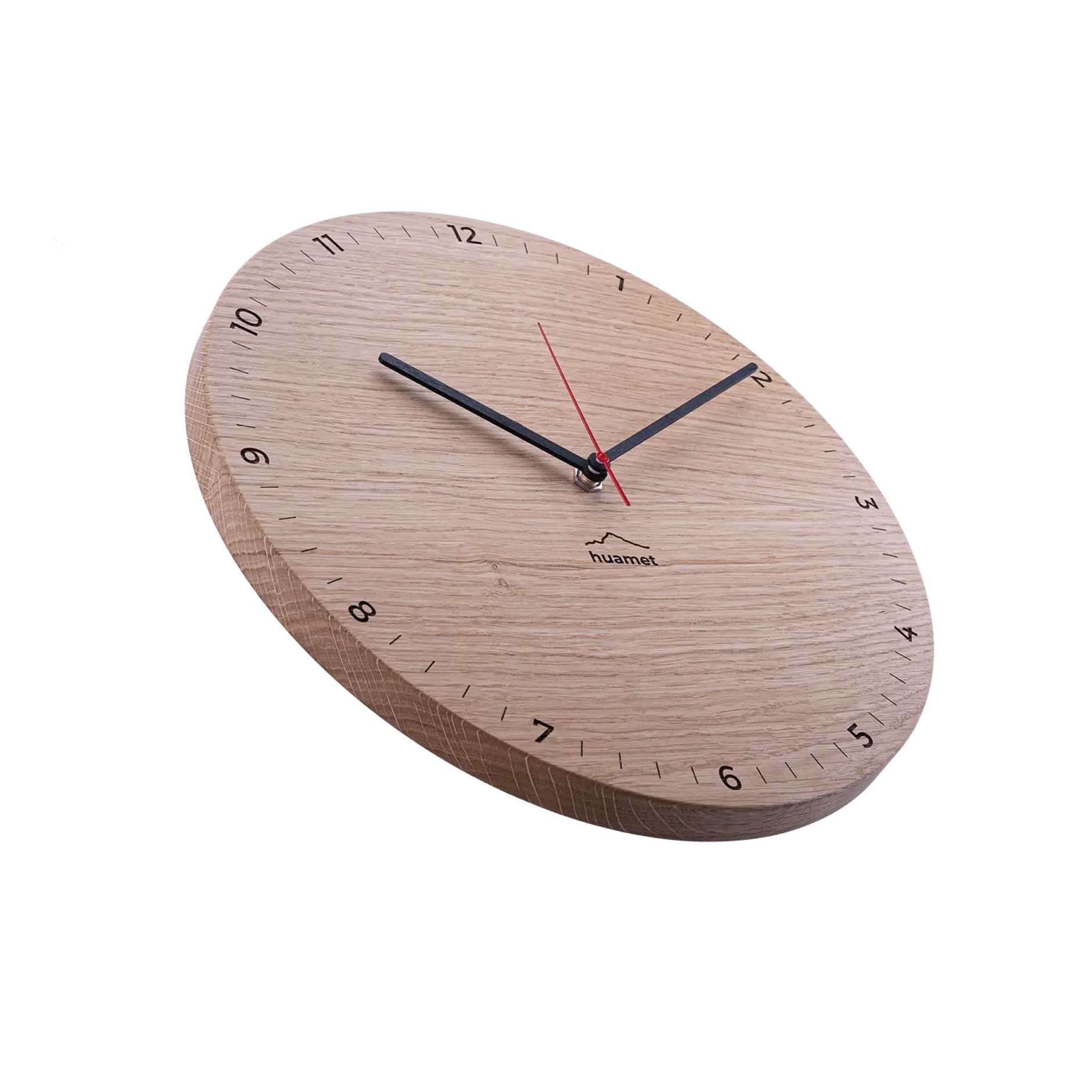 Design Wanduhr 'Bergtouhr Eiche rund'
