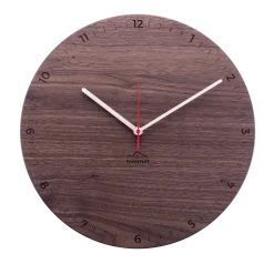 Design Wanduhr 'Bergtouhr Nuss rund'