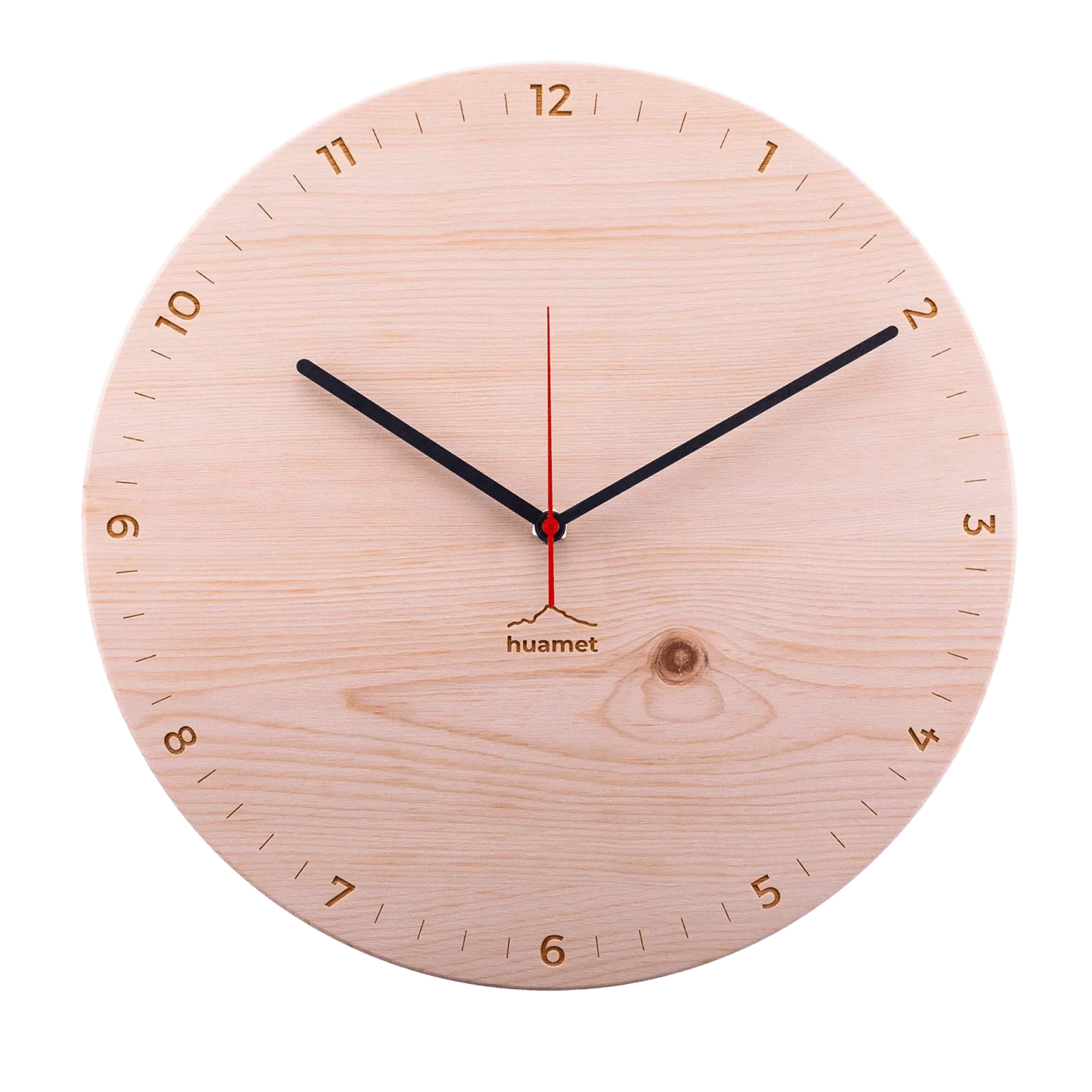 Design Wanduhr 'Bergtouhr Zirbe rund'