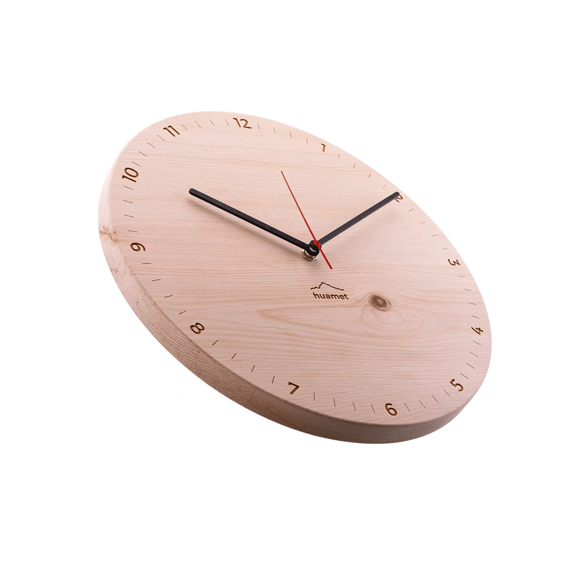 Design Wanduhr 'Bergtouhr Zirbe rund'