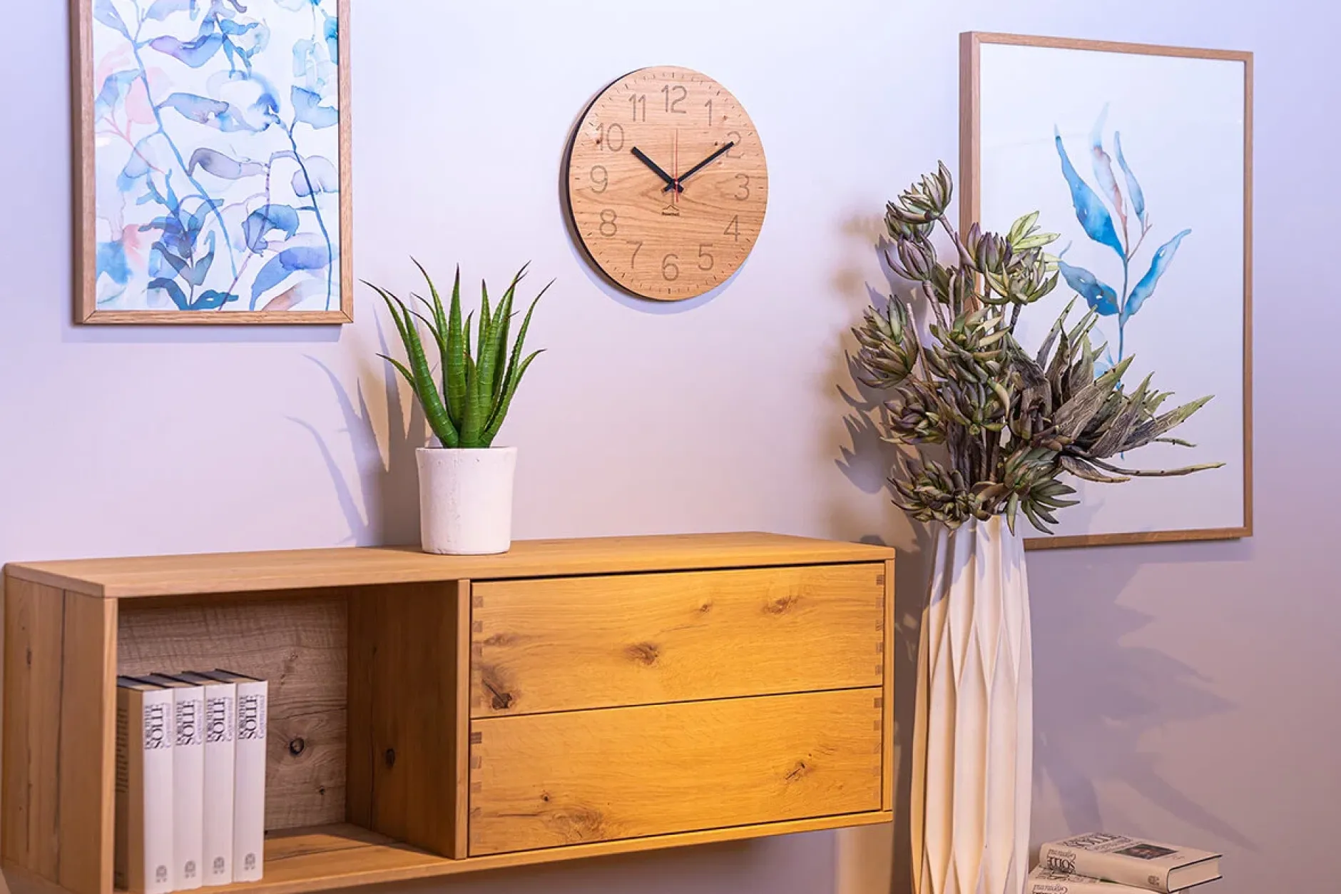 Design Wanduhr 'Duhrchblick Eiche rund'