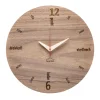 Design Wanduhr 'Kultuhr Nuss rund'