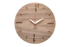 Design Wanduhr 'Kultuhr Nuss rund'