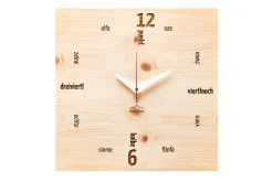 Design Wanduhr 'Kultuhr Zirbe eckig'