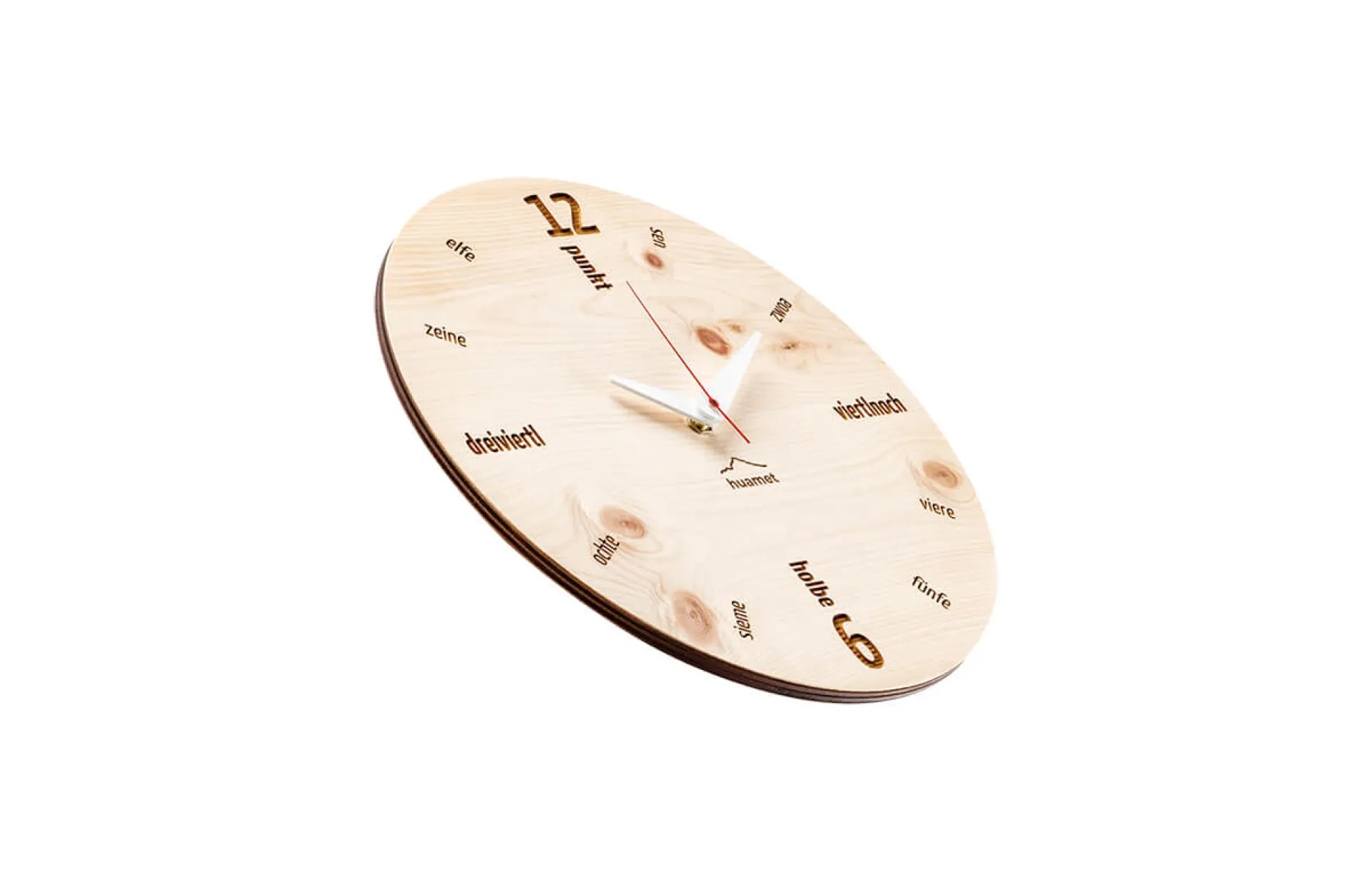 Design Wanduhr 'Kultuhr Zirbe rund'
