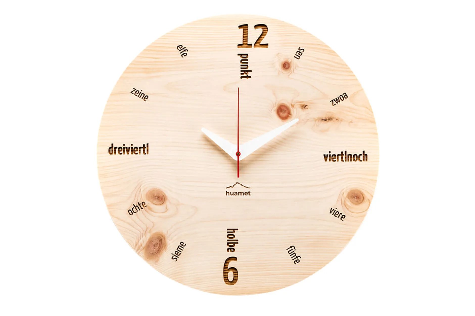 Design Wanduhr 'Kultuhr Zirbe rund'