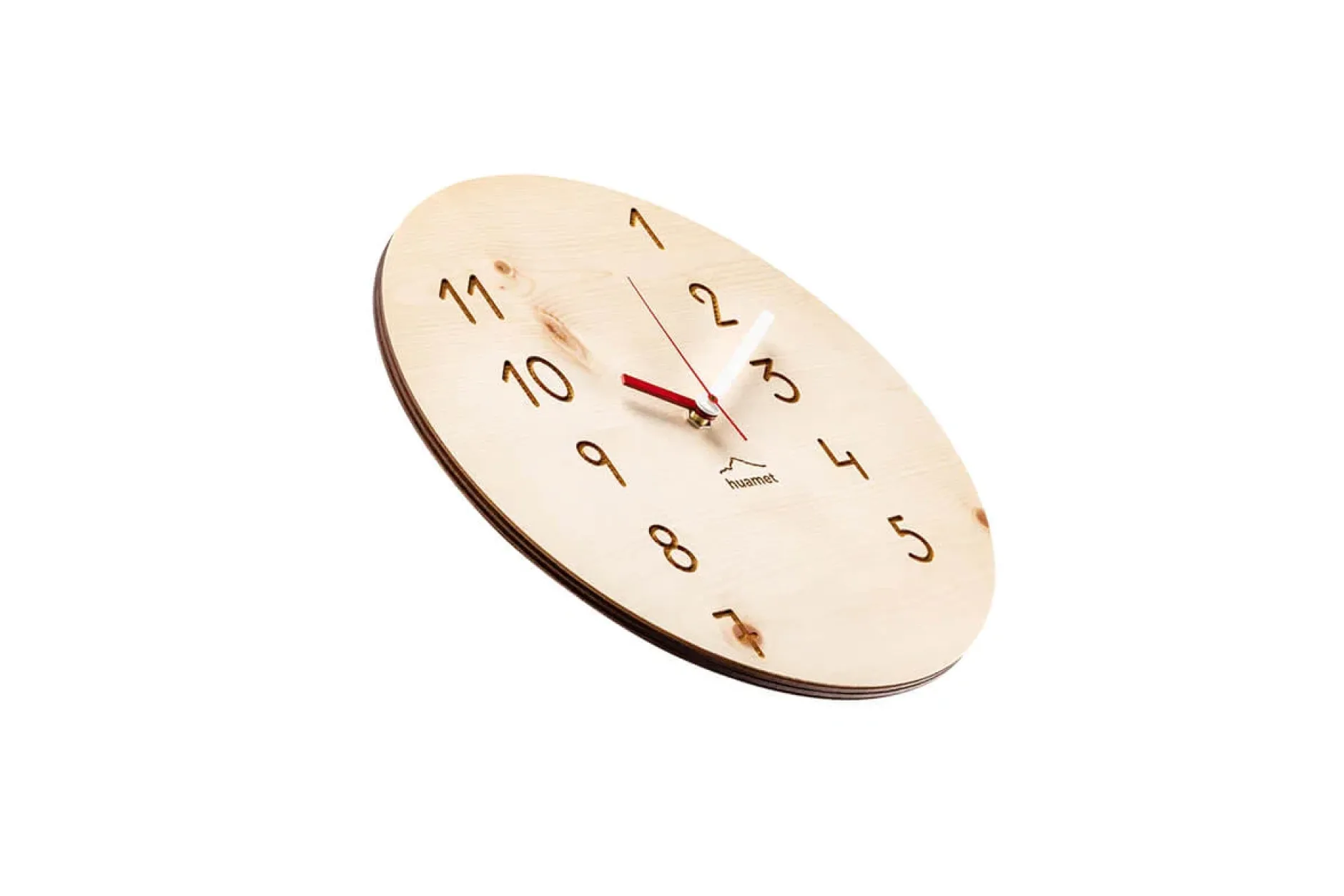 Design Wanduhr 'Manufaktuhr Zirbe rund'