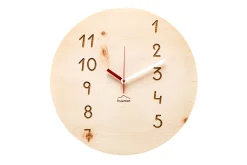 Design Wanduhr 'Manufaktuhr Zirbe rund'