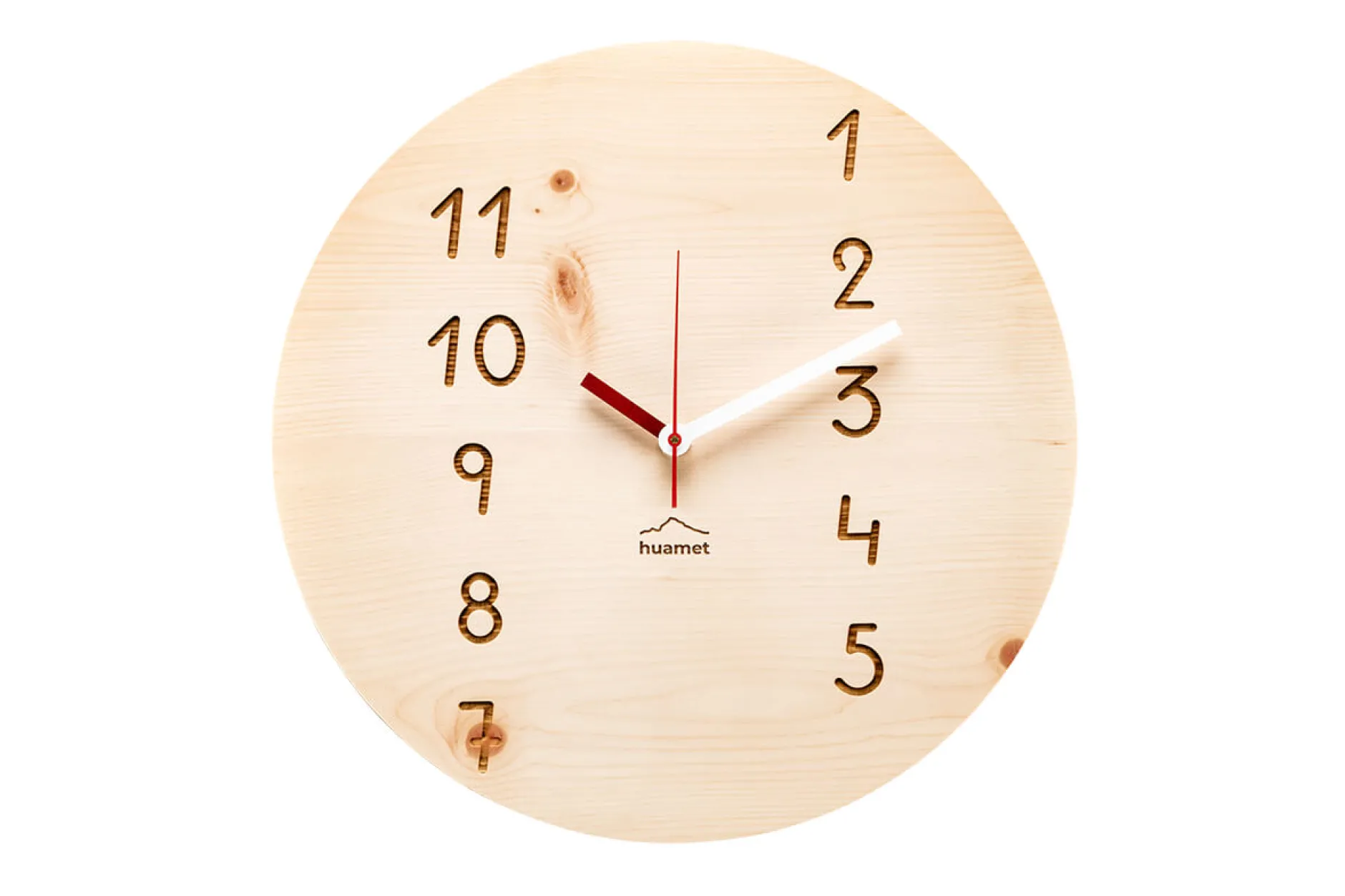 Design Wanduhr 'Manufaktuhr Zirbe rund'