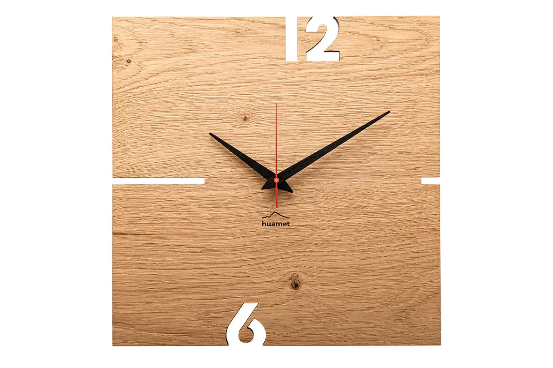 Design Wanduhr 'Puhr Eiche eckig'