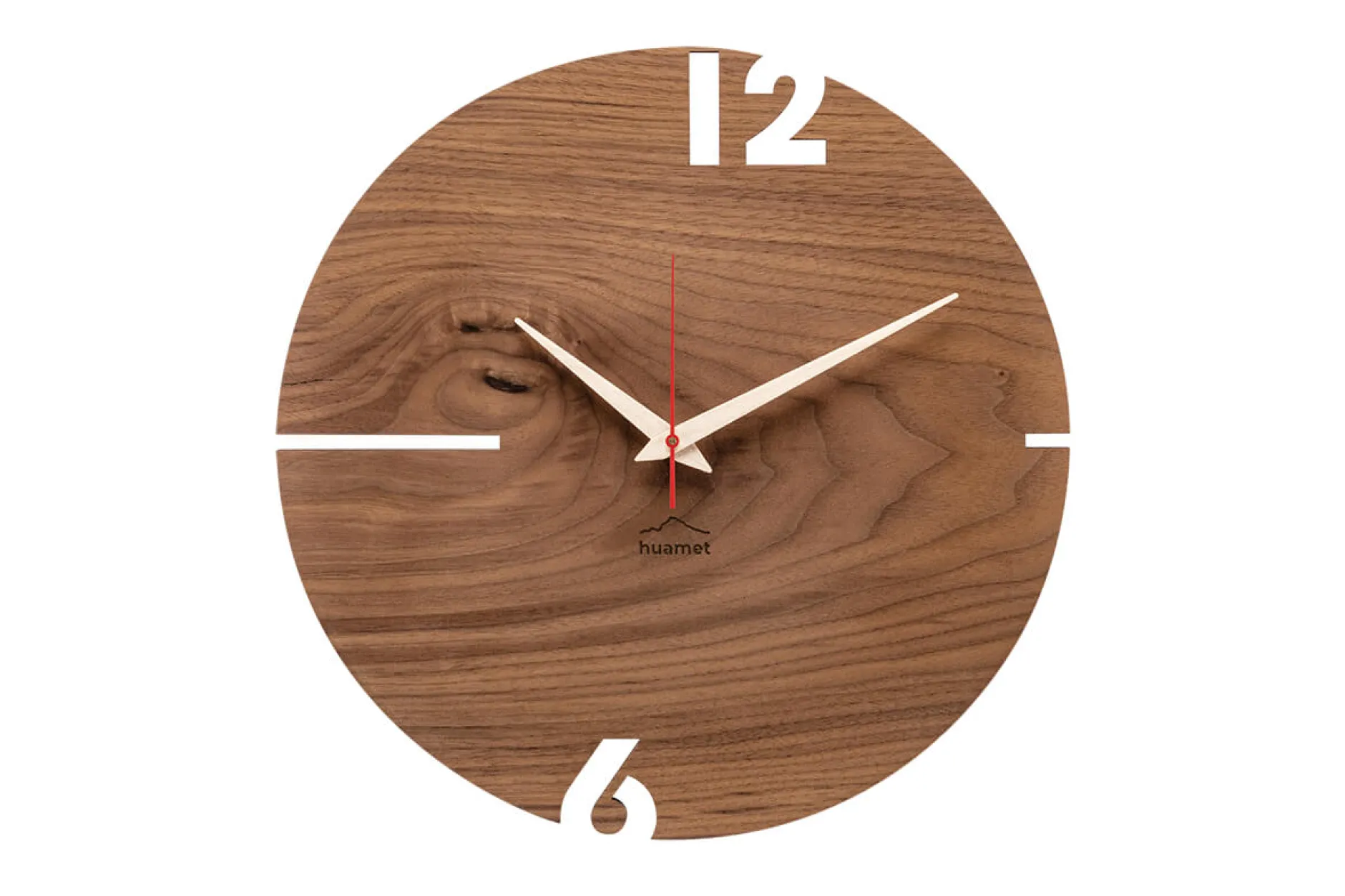 Design Wanduhr 'Puhr Nuss rund'