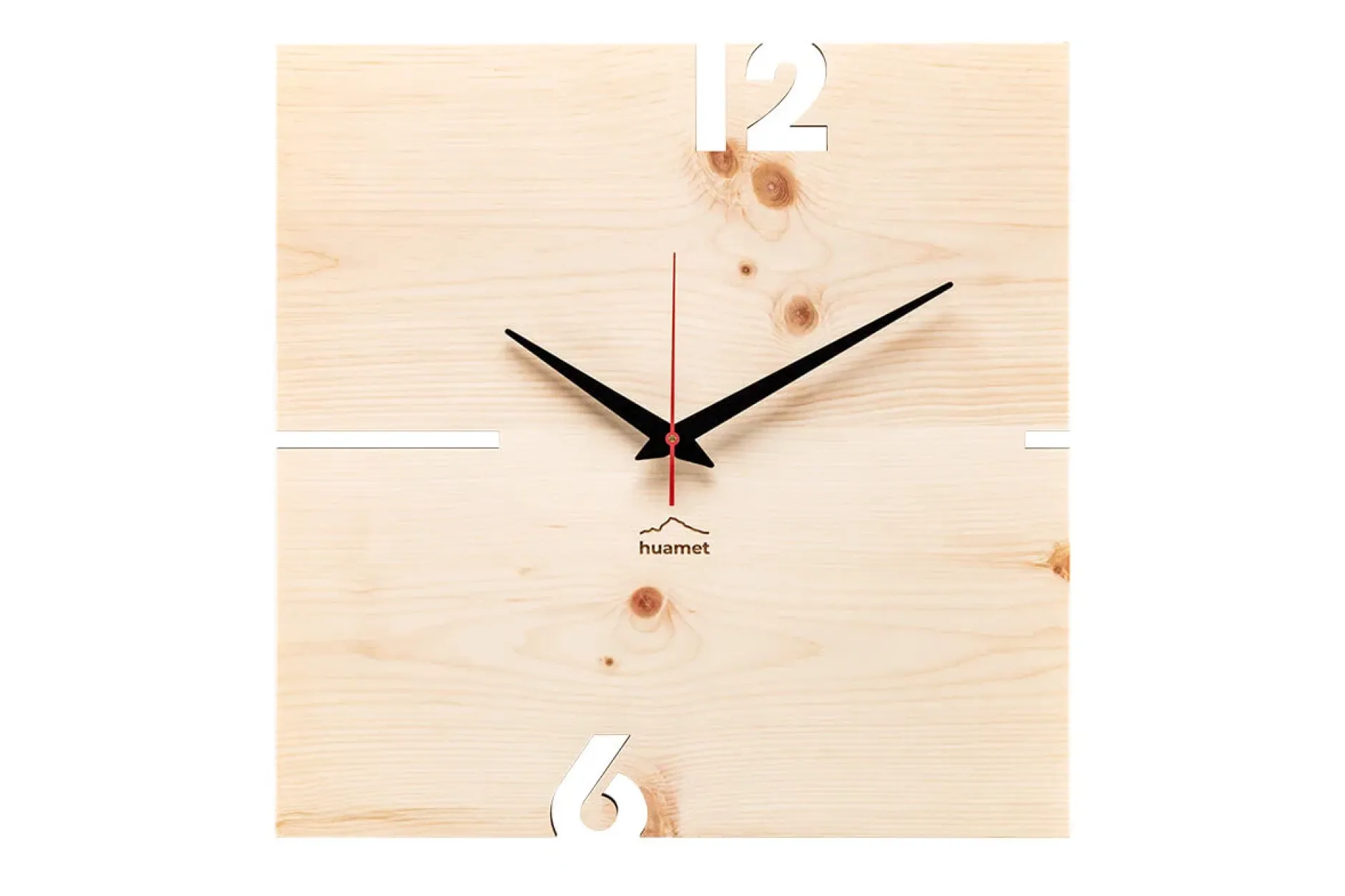 Design Wanduhr 'Puhr Zirbe eckig'