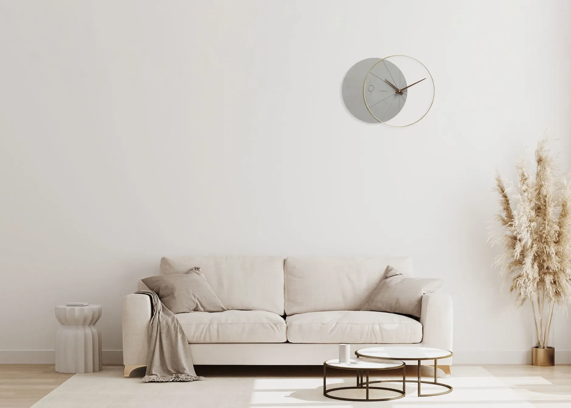 Design Wanduhr 'THE GREY MOON.'