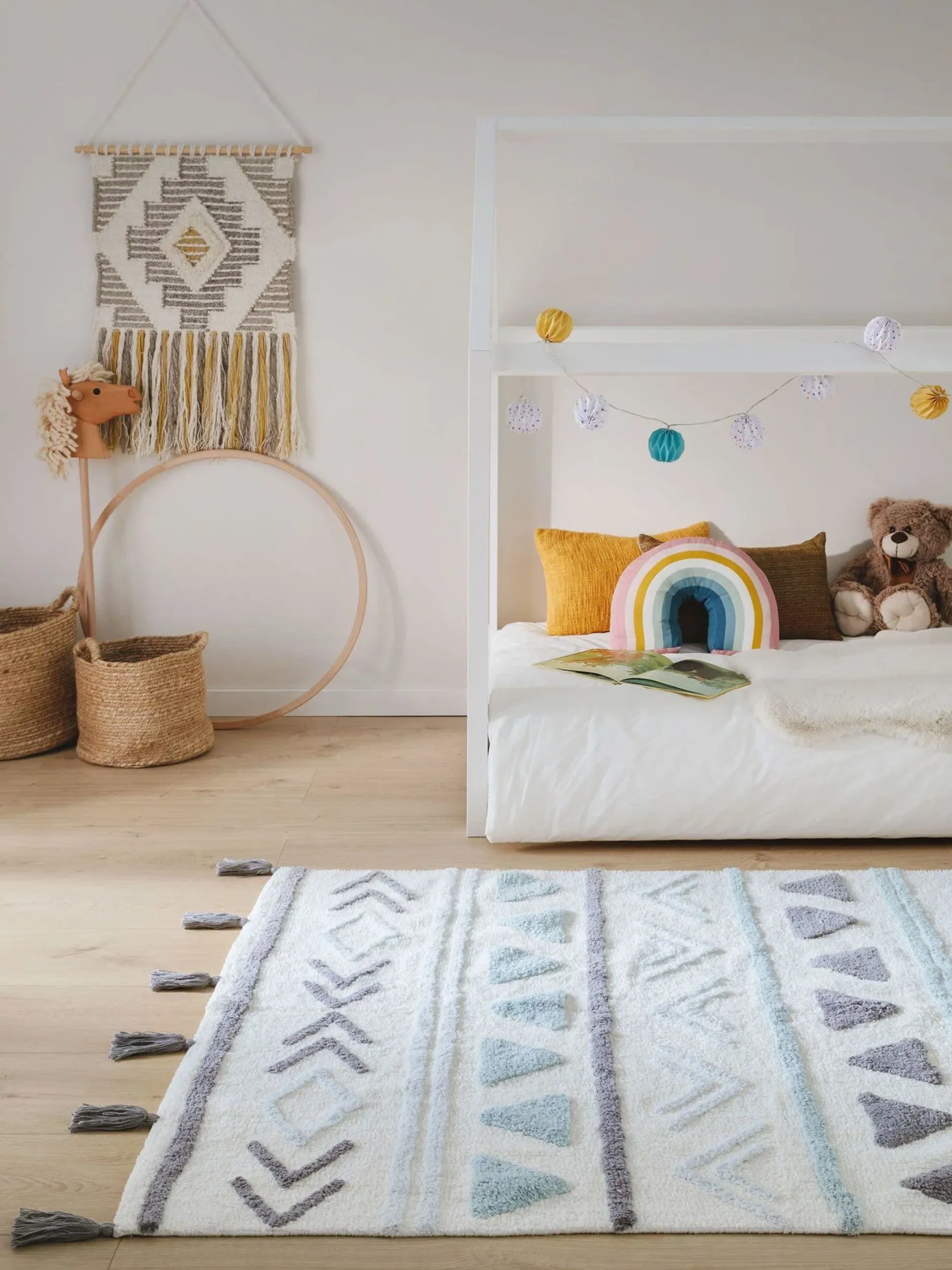 Design Waschbarer Kinderteppich Levi Blau