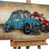 3D Wandbild 'Blue vs. Red' 100x50x6,5cm
