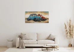 3D Wandbild 'Blue vs. Red' 100x50x6,5cm