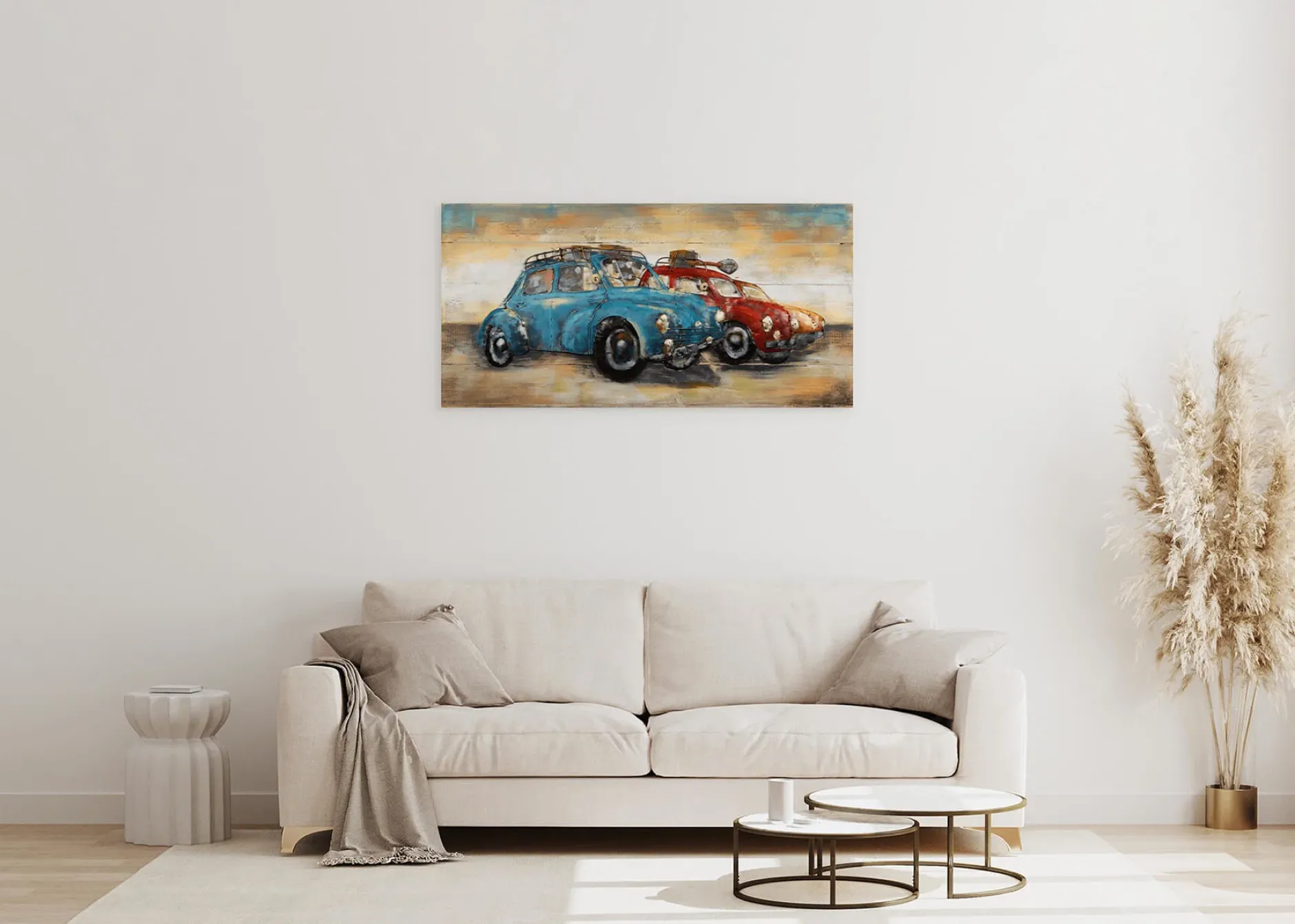 3D Wandbild 'Blue vs. Red' 100x50x6,5cm