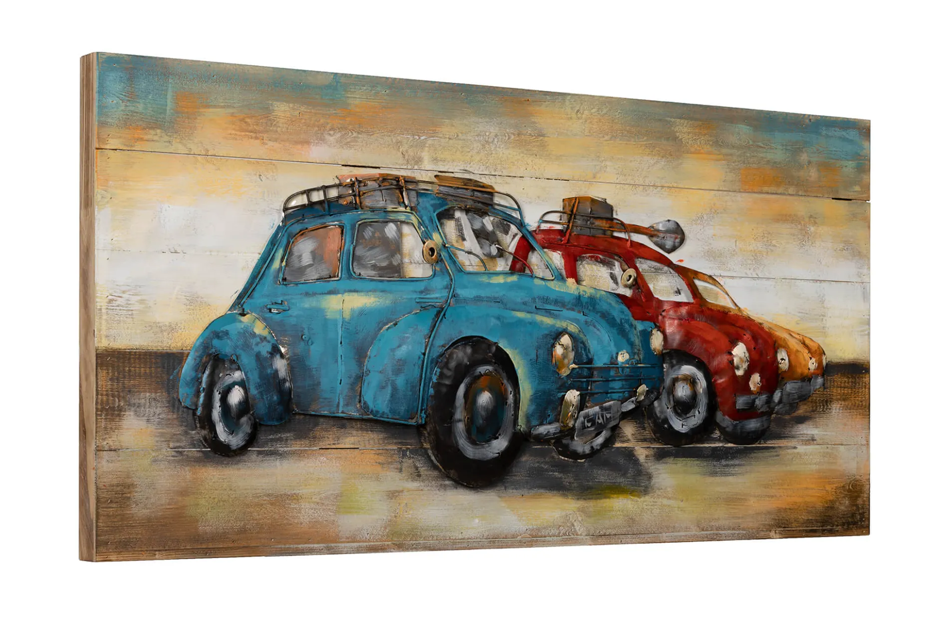 3D Wandbild 'Blue vs. Red' 100x50x6,5cm