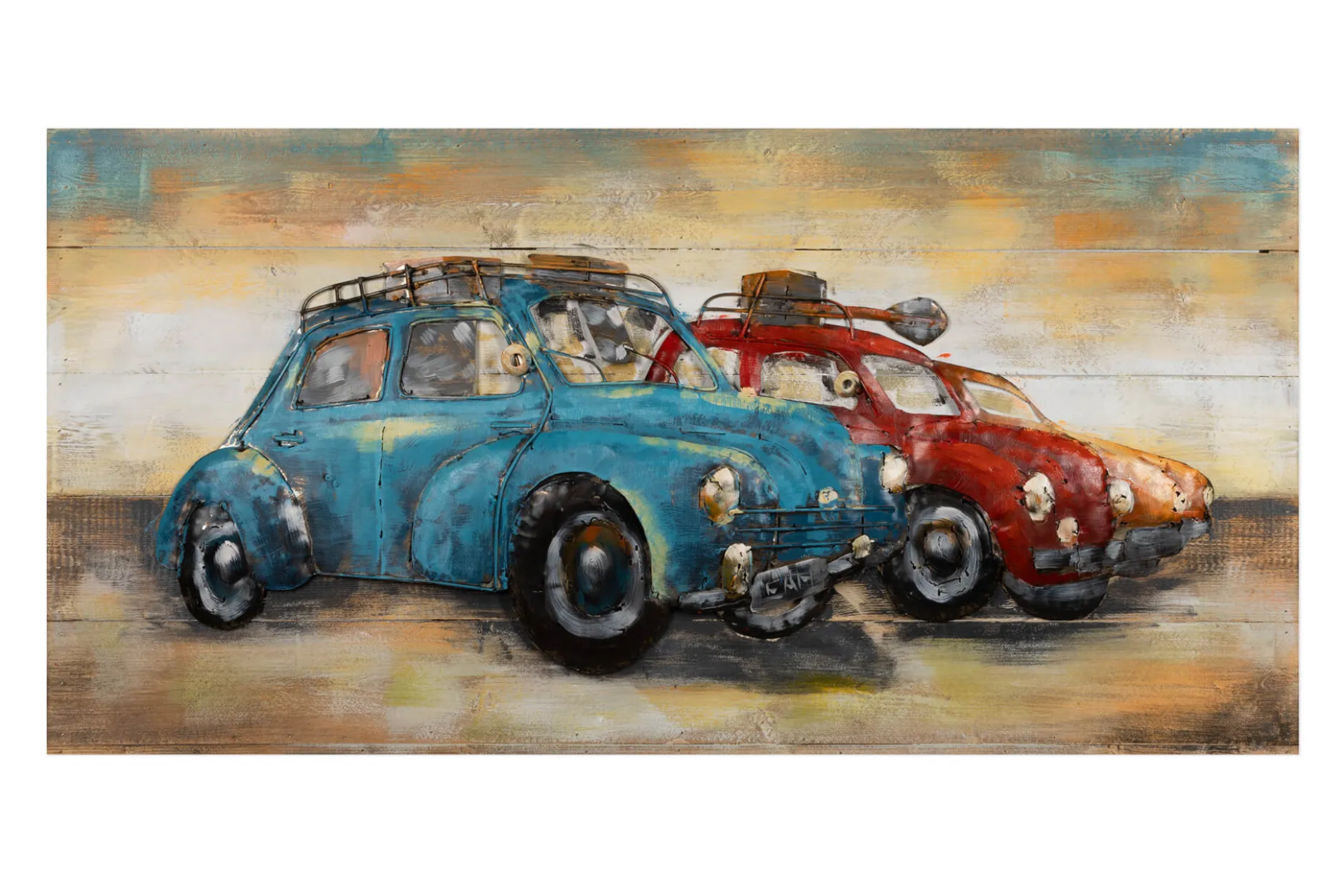 3D Wandbild 'Blue vs. Red' 100x50x6,5cm