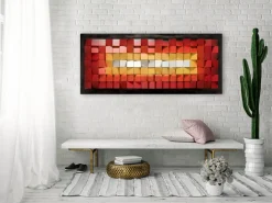 3D Wandbild 'Flammentanz' 130x53x8cm