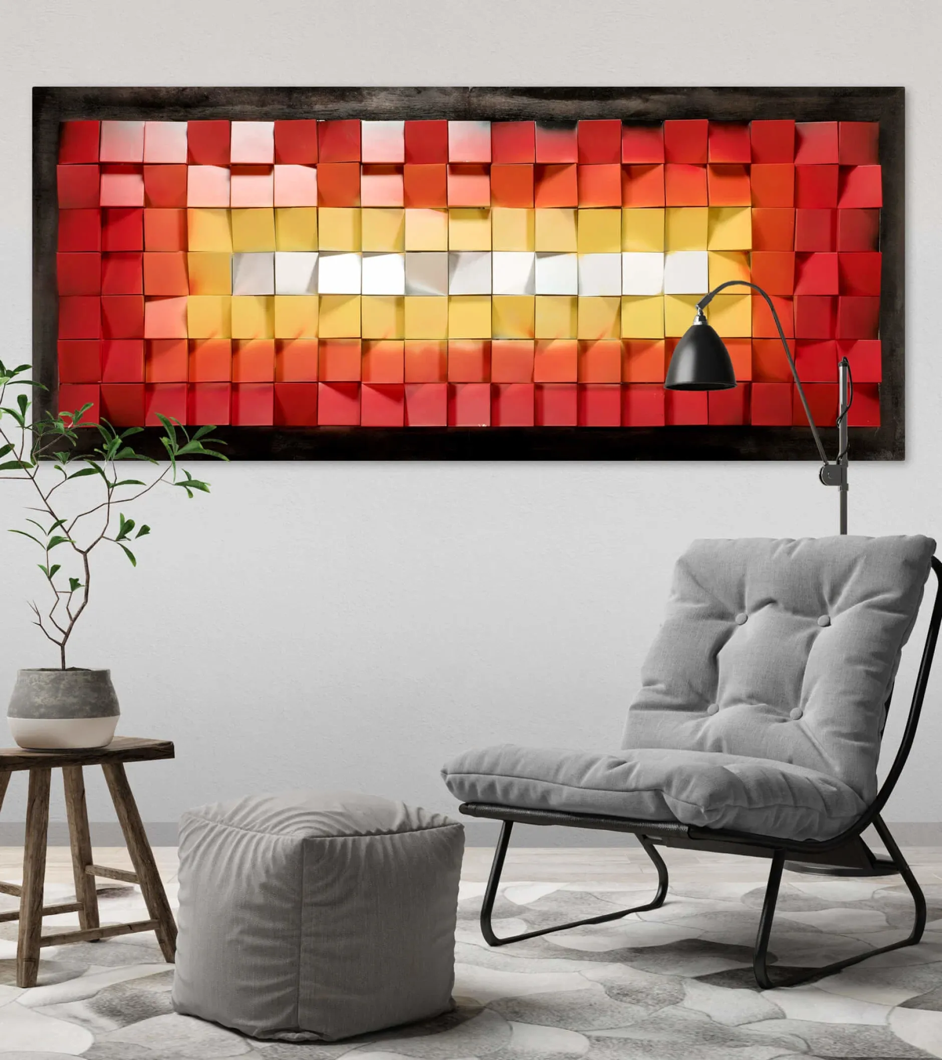 3D Wandbild 'Flammentanz' 130x53x8cm